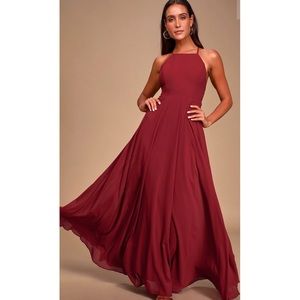 Lulus Red Backless Maxi dress